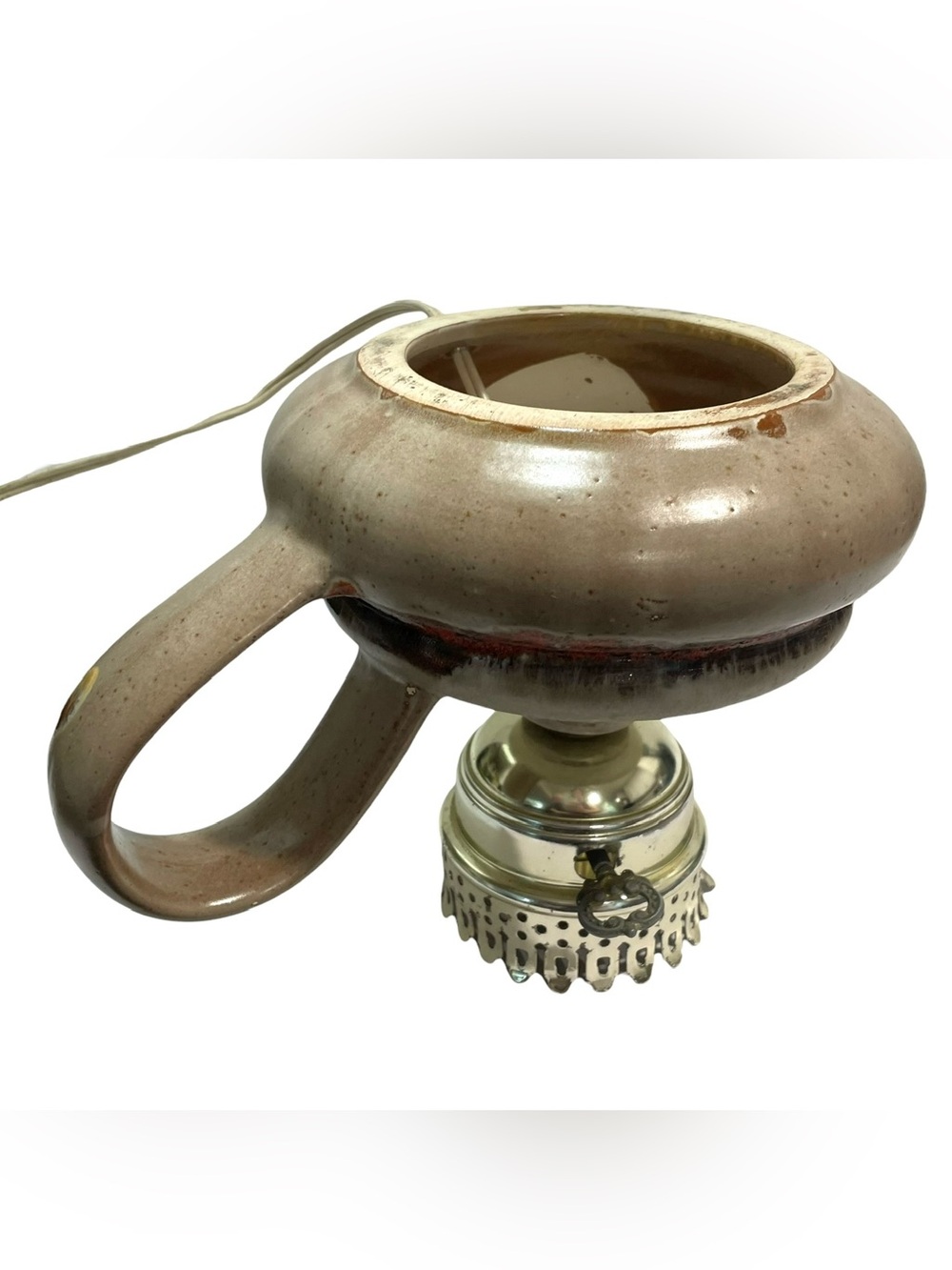 Vintage 1970s Laurentian Electric Lamp Made in Quebec, Canada - Lava Drip Glaze - Picture 10 of 13
